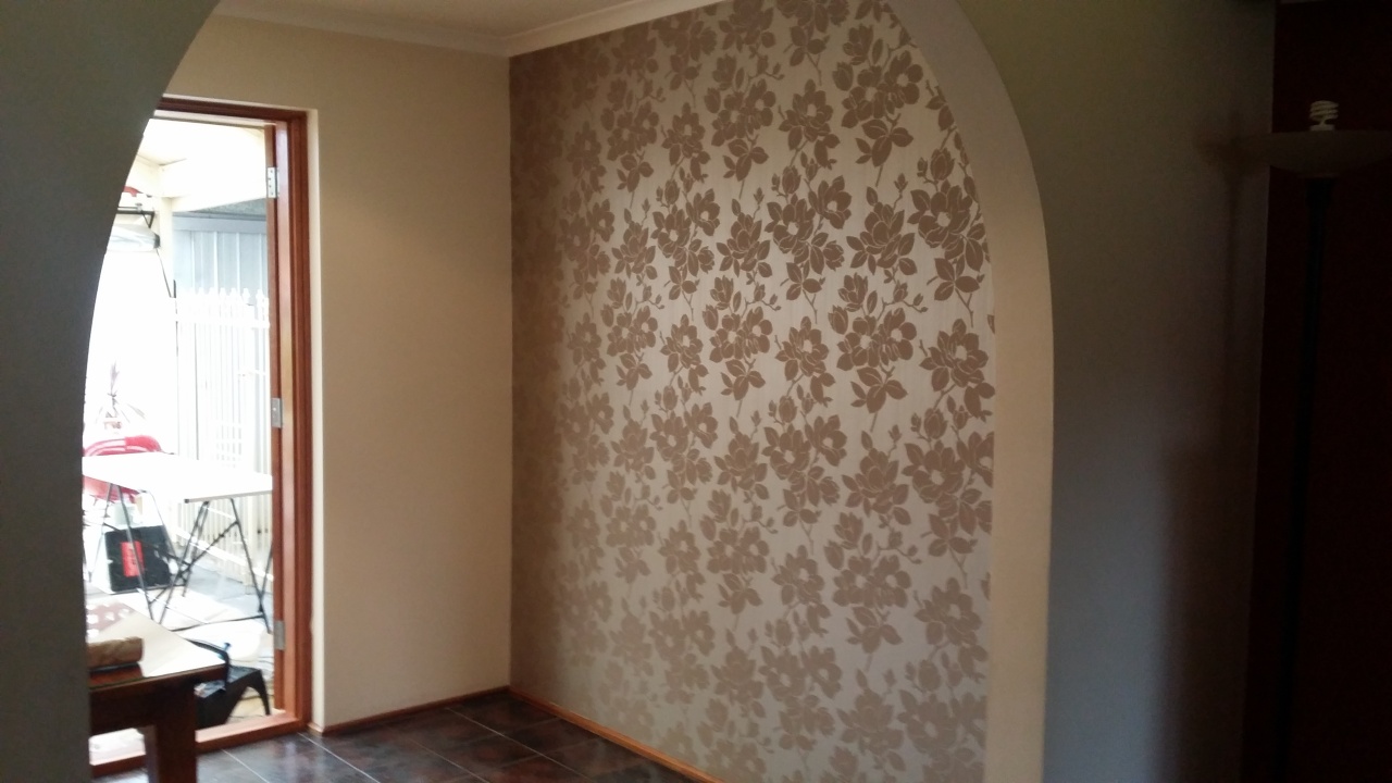 Feature wallpaper hung by United Painting and Decorating